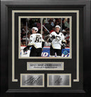 Sidney Crosby & Mario Lemieux Pittsburgh Penguins 8x10 Framed Hockey Photo with Engraved Autographs by Dynasty Sports & Framing