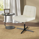 PU Leather Upholstered Cross-legged Office Chair with Oversized U-shaped Seat for Home Office Make Up by LJGDeals