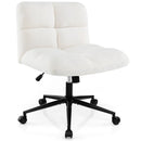 Cross Legged Chair with Wheels with Padded Seat Adjustable Height for Bedroom Study-Beige by LJGDeals