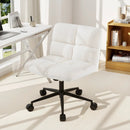 Cross Legged Chair with Wheels with Padded Seat Adjustable Height for Bedroom Study-Beige by LJGDeals