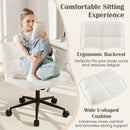 Cross Legged Chair with Wheels with Padded Seat Adjustable Height for Bedroom Study-Beige by LJGDeals