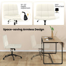 Height-adjustable Armless Desk Chair with Wheels for Home Office Make Up-Beige