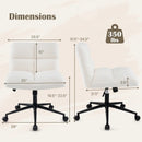 Cross Legged Chair with Wheels with Padded Seat Adjustable Height for Bedroom Study-Beige by LJGDeals
