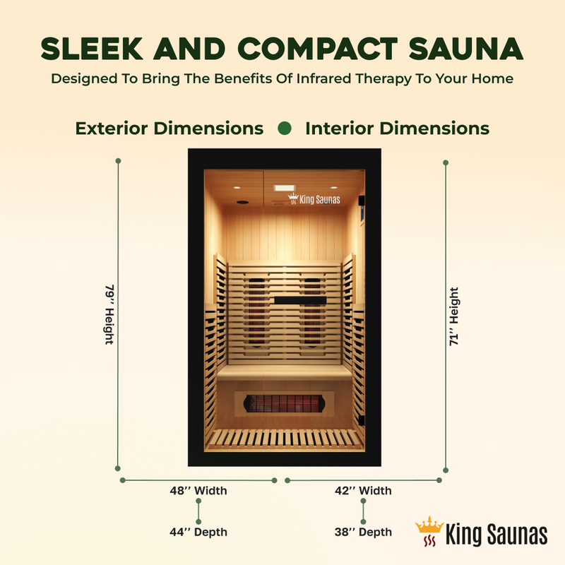 The Crown 2-Person Luxury Full Spectrum Infrared Sauna with Smart WiFi App Control