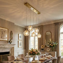 Crystal Ball Linear Round Chandelier