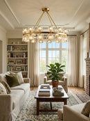 Crystal Cube Gold Chandelier