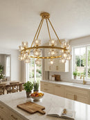 Crystal Cube Gold Chandelier