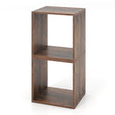 2 Cubes Stackable Bookcase for Living Room and Study-Natural by DirectDeals