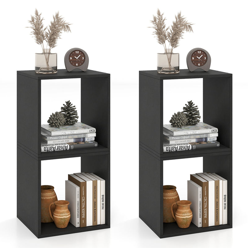 Cube Storage Organizer Set of 2 - Black Modular Bookcase, photo 4 of 8