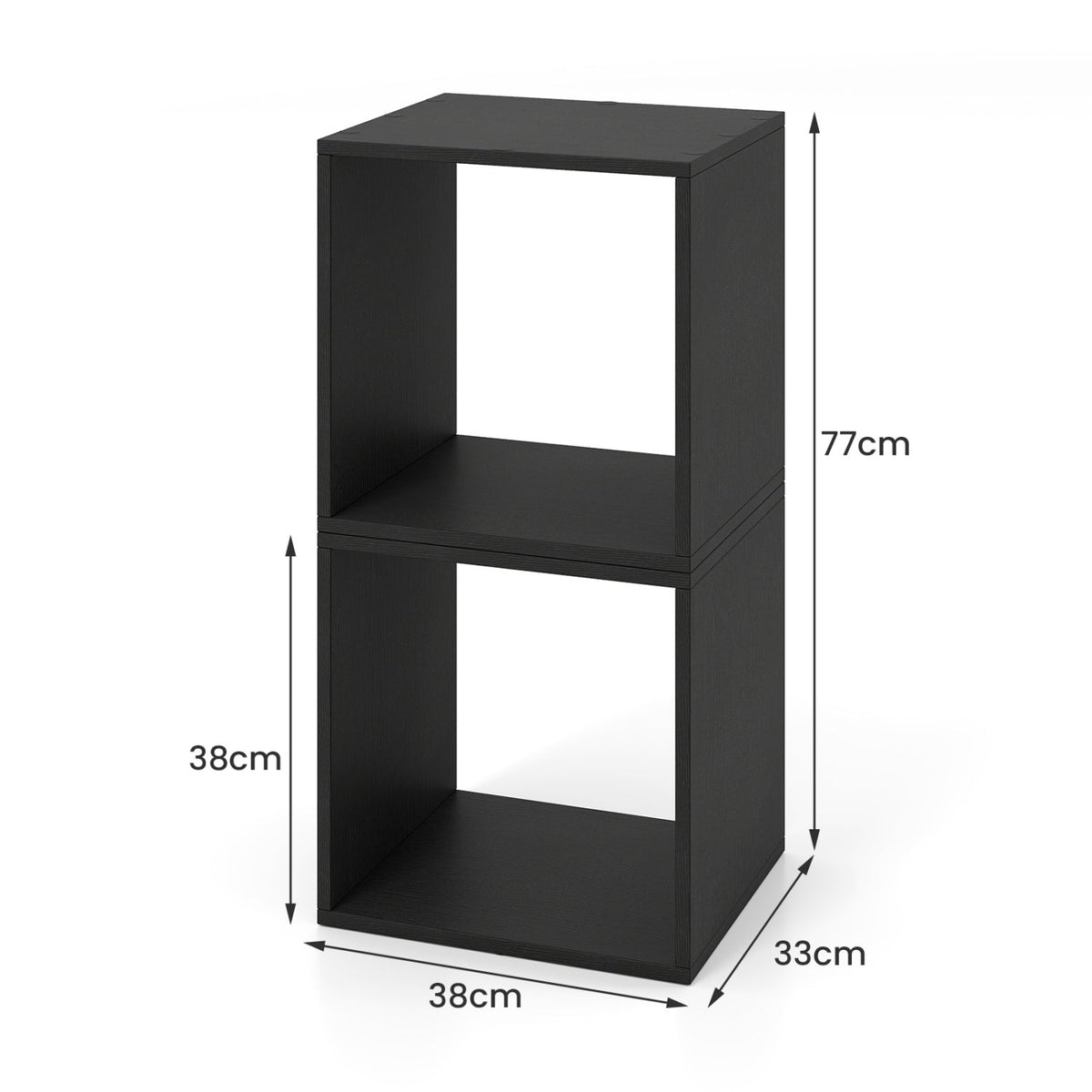 Cube Storage Organizer Set of 2 - Black Modular Bookcase, photo 6 of 8