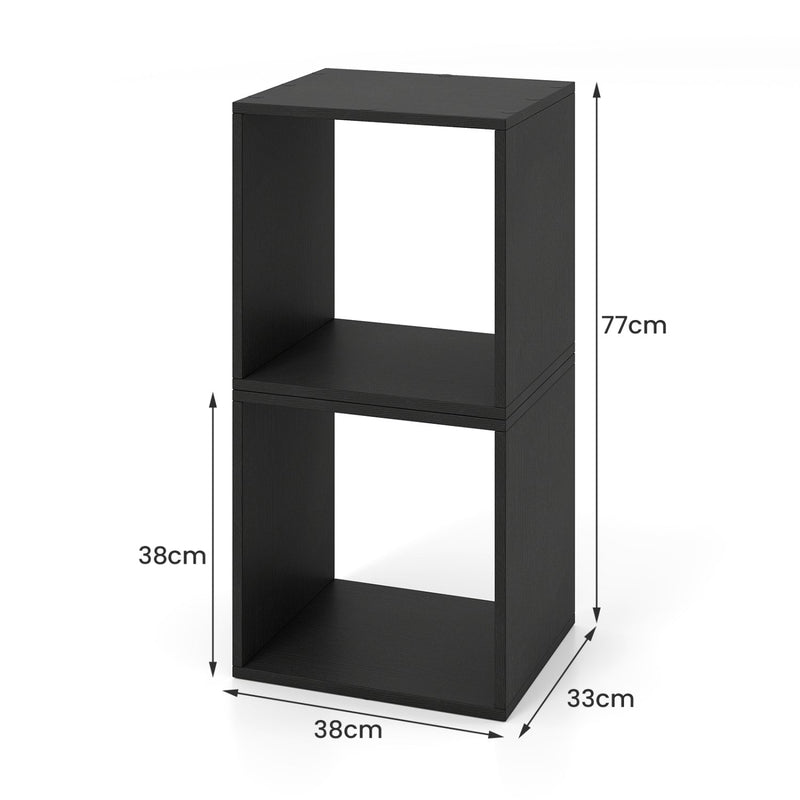 Cube Storage Organizer Set of 2 - Black Modular Bookcase, photo 6 of 8