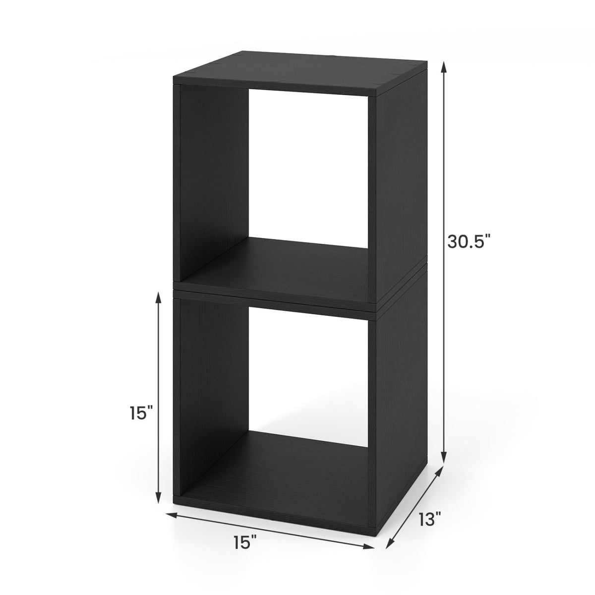 Cube Storage Organizer Set of 2 - Black Modular Bookcase, photo 7 of 8