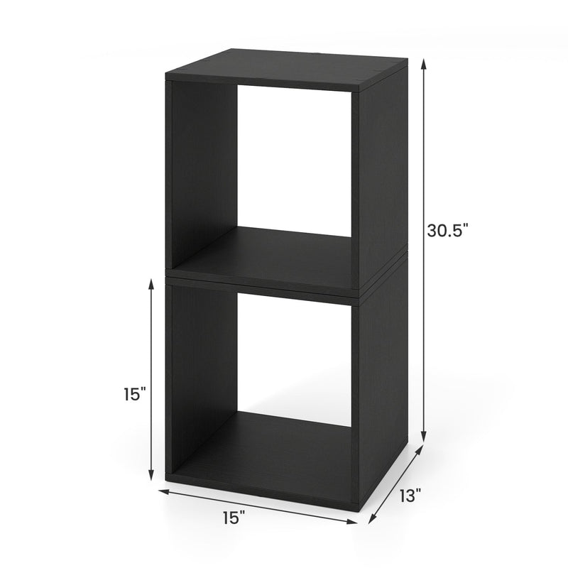 Cube Storage Organizer Set of 2 - Black Modular Bookcase, photo 7 of 8