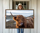 Cuddly Highland Cow Canvas Photo Wall Art Print Highlands