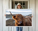 Cuddly Highland Cow Canvas Photo Wall Art Print Highlands