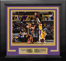 LeBron James v. Steph Curry Game-Winning Shot 2021 Play-In Tournament 8" x 10" Framed Photo by Dynasty Sports & Framing