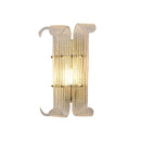Curved Ribbed Glass Texture Wall Lamp