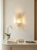 Curved Ribbed Glass Texture Wall Lamp