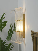 Curved Ribbed Glass Texture Wall Lamp