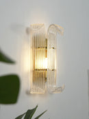 Curved Ribbed Glass Texture Wall Lamp