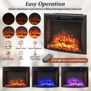 Curved Recessed Electric Fireplace Insert with Remote Control and Overheat Protection-26 Inch