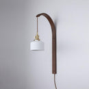 Curved Walnut Ceramic Wall Light