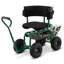 Cushioned Rolling Garden Cart Scooter with Storage Basket and Tool Pouch by LJGDeals