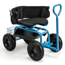 Cushioned Rolling Garden Cart Scooter with Storage Basket and Tool Pouch by LJGDeals