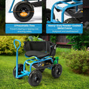 Cushioned Rolling Garden Cart Scooter with Storage Basket and Tool Pouch by LJGDeals