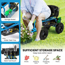 Cushioned Rolling Garden Cart Scooter with Storage Basket and Tool Pouch by LJGDeals