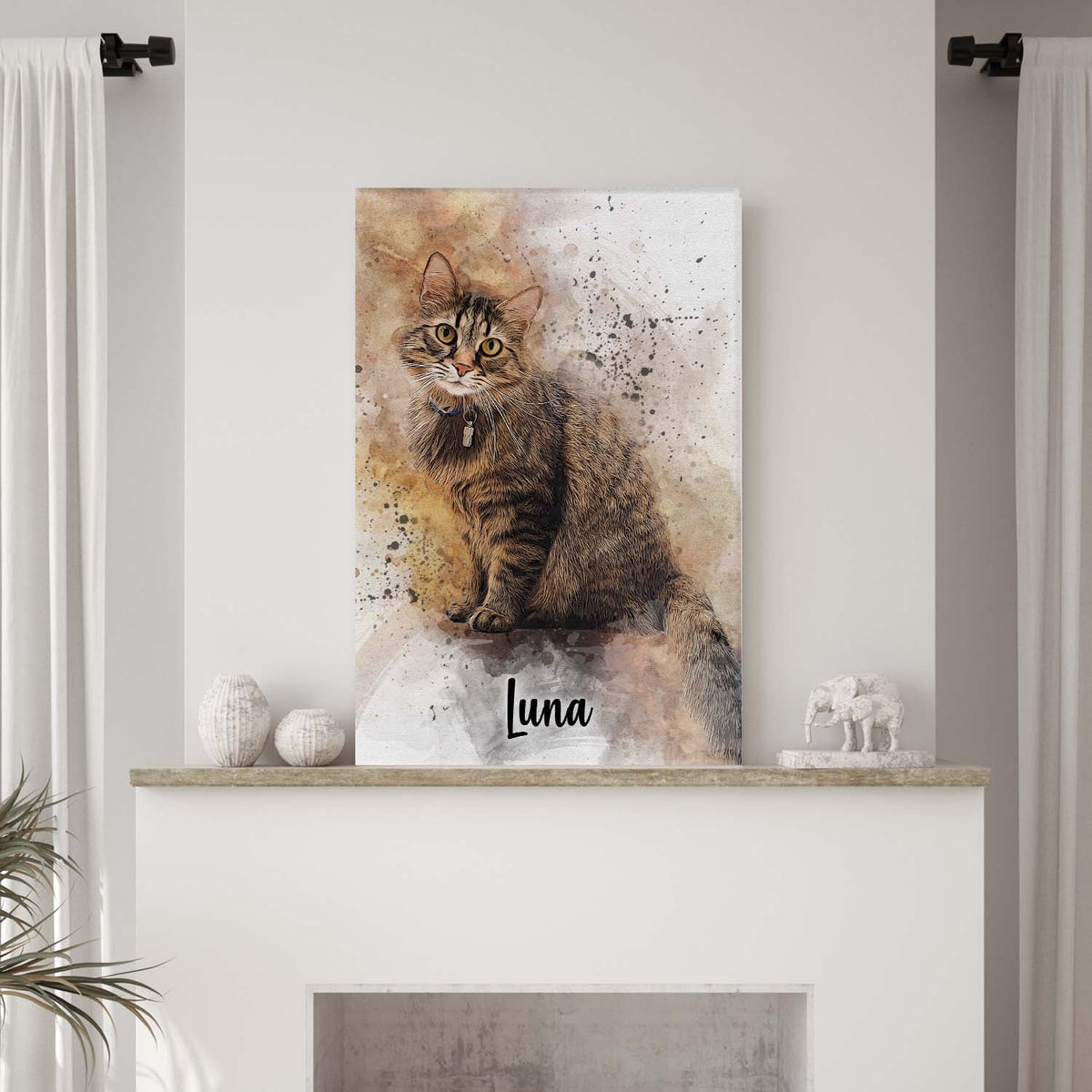 Custom Cat Watercolor Portrait, photo 3 of 8
