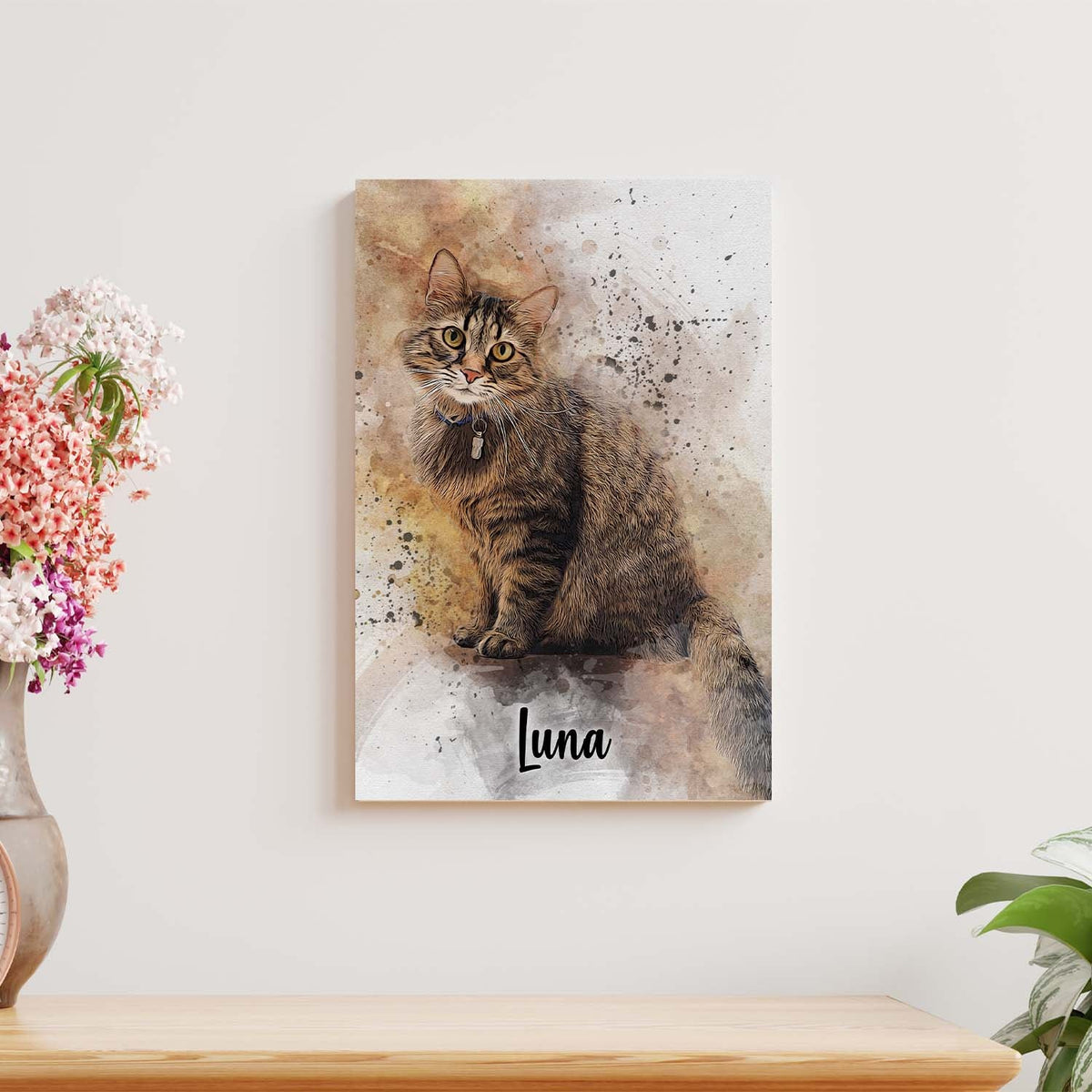 Custom Cat Watercolor Portrait, photo 2 of 8