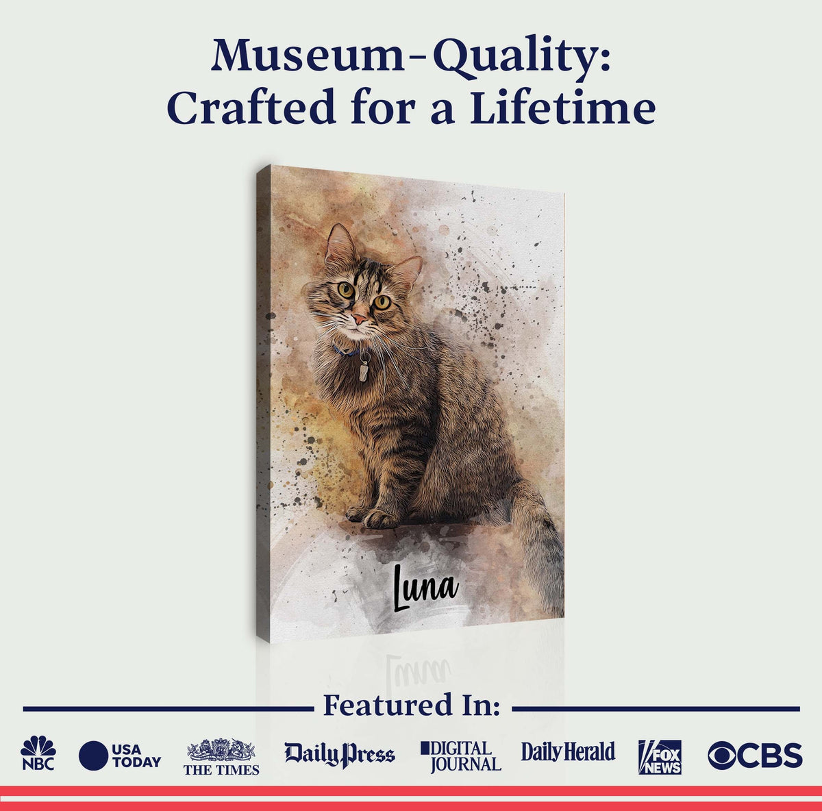 Custom Cat Watercolor Portrait, photo 4 of 8