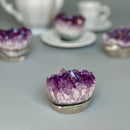 Amethyst Cupcake, A quality cupcake-shaped amethyst  with agate banded, Everlast Christmas Gift, Funny Geode Crystal
