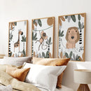 Safari Animals Wall Art Set of 3 Prints for Nursery by Wall Art Set