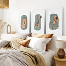 Cute Safari Baby Animals Set of 3 Art Prints by Wall Art Set