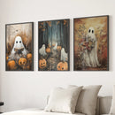 Ghosts Halloween Trendy Wall Art Poster Set Decor by Wall Art Set