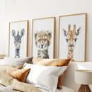 Neutral Safari Wall Art Poster Set Nursery Decor by Wall Art Set