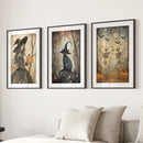 Witchy Halloween Fall Decor Modern Wall Art Print by Wall Art Set