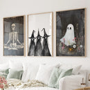 Dark Halloween Witches Wall Art Decor Print Set by Wall Art Set