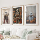 Halloween Skeleton Wall Art Decorations Posters by Wall Art Set