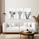 Black and White Jungle Animal Baby Room Decor by Wall Art Set