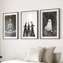 Dark Halloween Witches Wall Art Decor Print Set by Wall Art Set