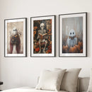 Halloween Skeleton Wall Art Decorations Posters by Wall Art Set