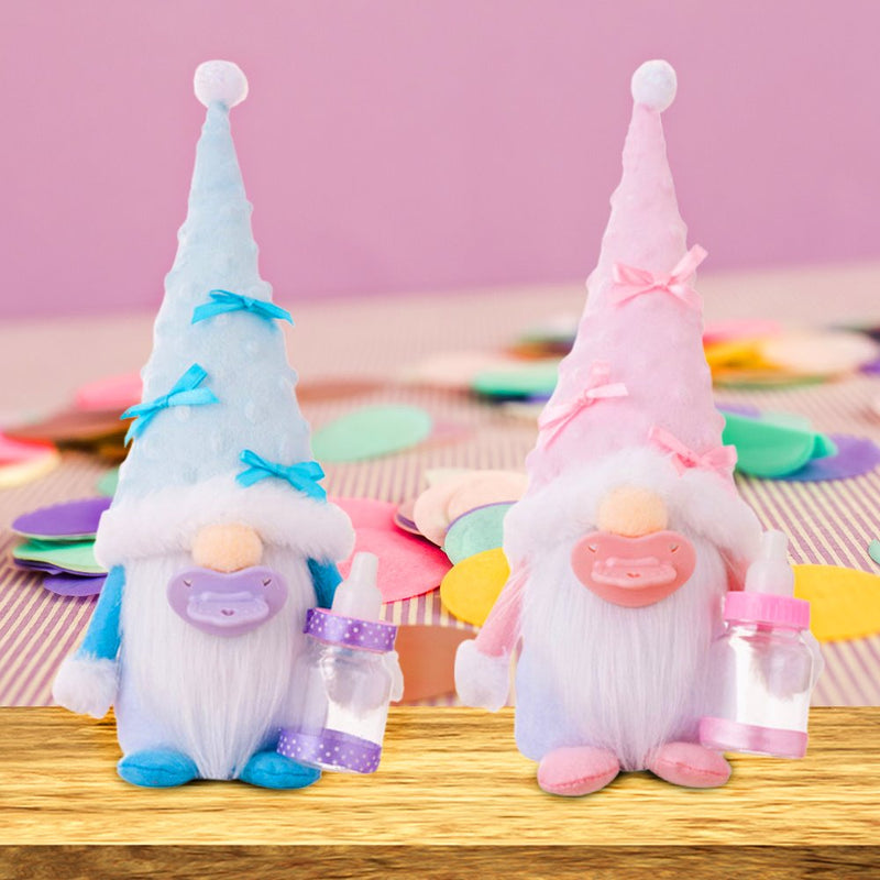 Cute Nursery Pair Baby Gnome Set of 2, Light Blue and Pink Toddler Boy and Girl