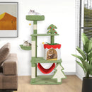 Cute Christmas Cat Tree with Sisal Scratching Posts and Gift Box Shaped Condo-Green by LJGDeals