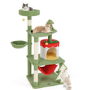 Cute Christmas Cat Tree with Sisal Scratching Posts and Gift Box Shaped Condo-Green by LJGDeals