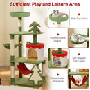 Cute Christmas Cat Tree with Sisal Scratching Posts and Gift Box Shaped Condo-Green by LJGDeals