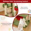 Cute Christmas Cat Tree with Sisal Scratching Posts and Gift Box Shaped Condo-Green by LJGDeals
