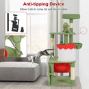 Cute Christmas Cat Tree with Sisal Scratching Posts and Gift Box Shaped Condo-Green by LJGDeals